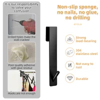 ห้องน้ําประตู Hook สแตนเลส S-Shape ผู้ถือแขวนประตูกระจกชั้นวางผ้าเช็ดตัวอุปกรณ์ห้องน้ํา 5