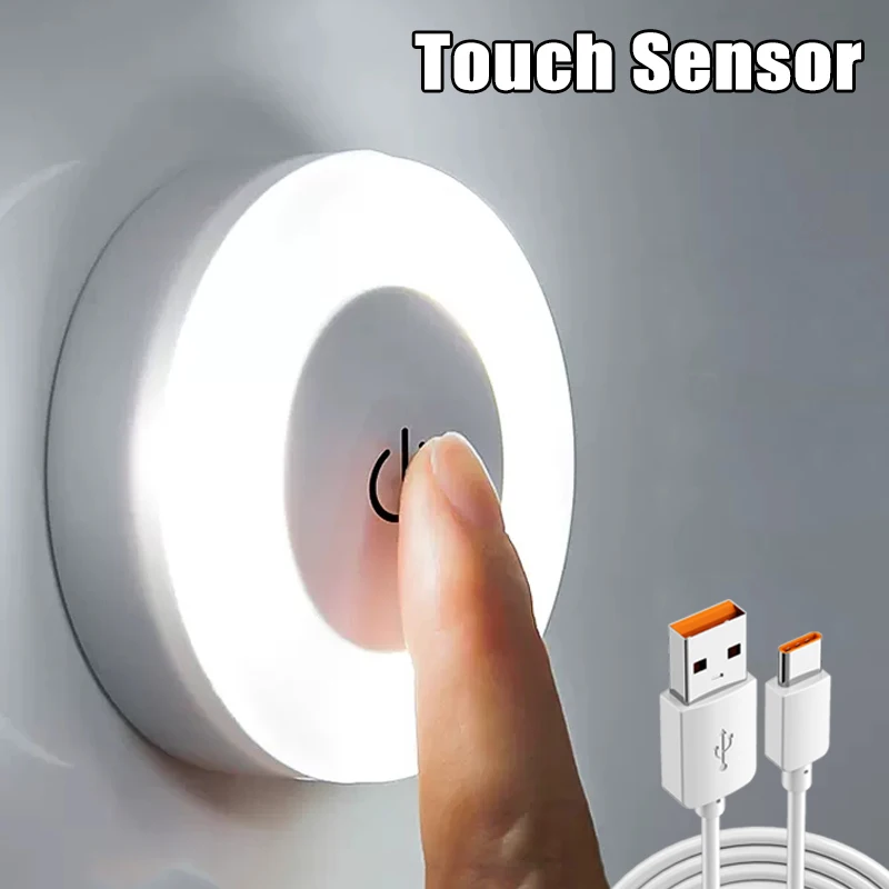Led Touch Sensor Lights 3 Modes Usb Charging Wall Mounted Night Lights Hallway Bedroom