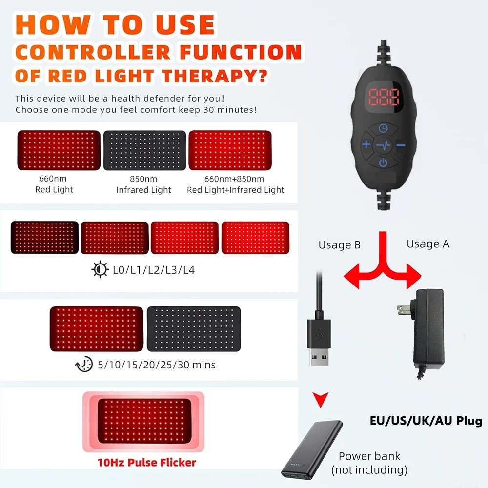Infrared Therapy Lamp 120 LEDs Led 660nm and 850nm Near Infrared Light Devices