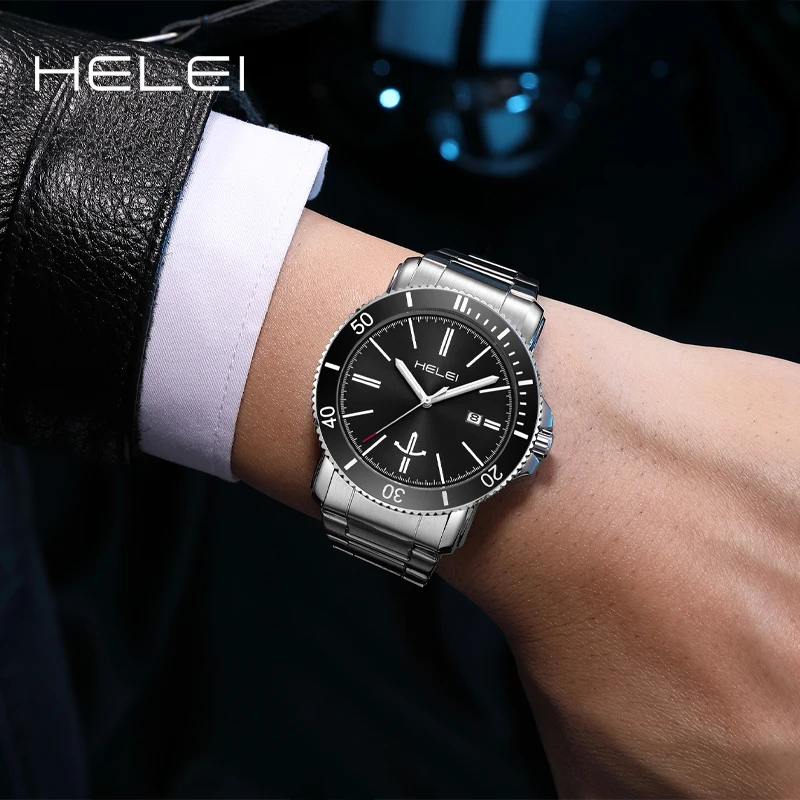 HELEI original brand casual men's watches fashion quartz wristwatch original watch waterproof men's watches luxury watches