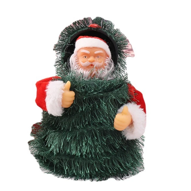 F62D Dancing Santa Claus Doll Electronic Toy Singing Santa Hide in the Christmas Tree House Holiday Ornament Table Decoration 2