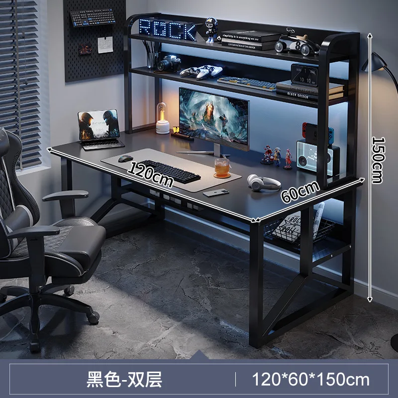 طاولة العاب الفيديو مزدوجة مع رفوف