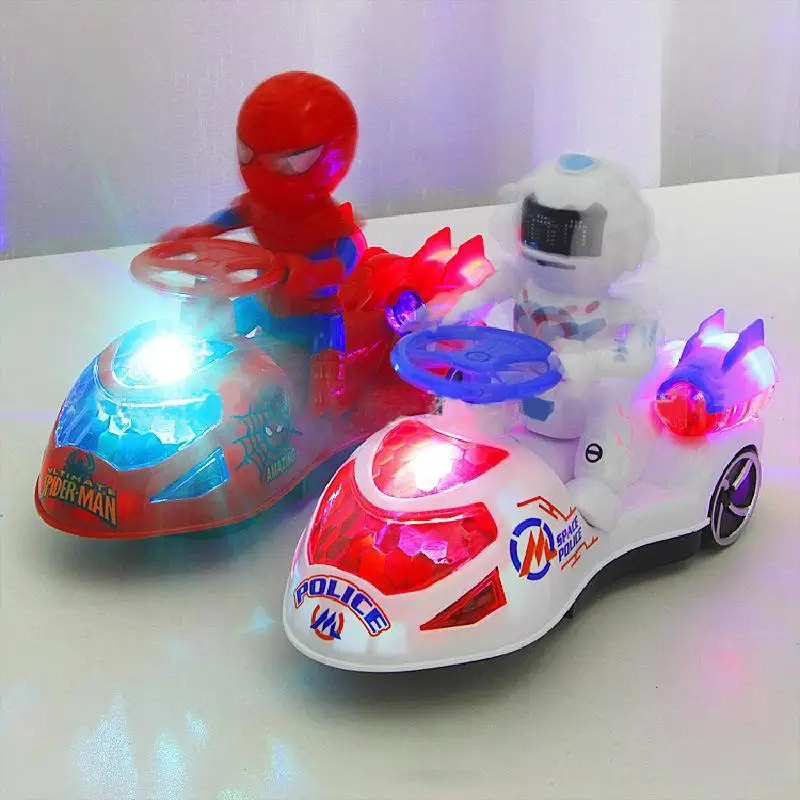 Coche eléctrico de Spiderman de Marvel para niños, Scooter de rueda  Universal con luz giratoria colorida