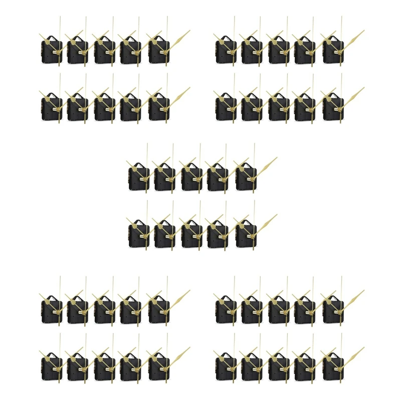 

50Pcs DIY Silent Movement Spindle Hands Wall Quartz Clock Movement Mechanism Repair Tools Part Clock Kit