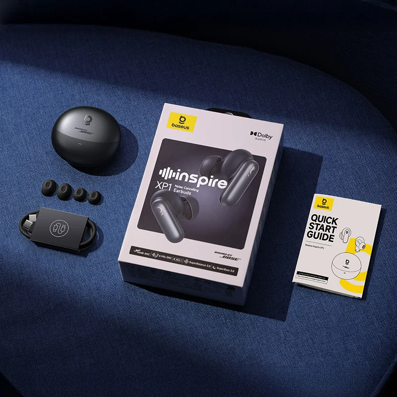 Baseus Inspire XP1 Wireless Earbuds Bluetooth 6.1 ANC -50dB Sound by Bose 45Hr