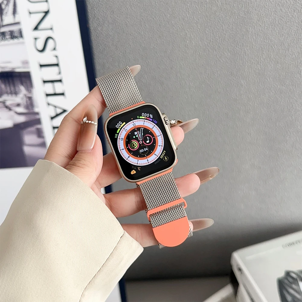 

Ремешок «Миланская петля» для Apple Watch Series 6 5 4 SE 9 8 7 Ultra 2, браслет для iWatch 49 мм 41 мм 45 мм 44 мм 42 мм 38 мм 40 мм