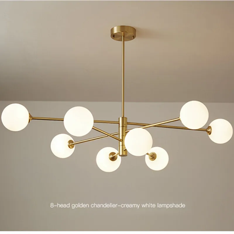 

Modern Nordic Led Chandelier For Living Room Dining Room Kitchen Bedroom Pendant Lamp Glass Ball Gold Copper Hanging Light G9