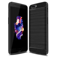 Matte Silicone Case for Oneplus 5 1+5 TPU Shockproof Carbon Fiber Soft Back Cover For One Plus 5 Anti-knock frosted case 1