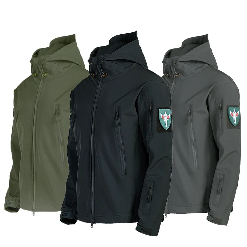 Fleece Military Men Jacket Waterproof Suit Fishing Hiking Tracksuits Set Thermal Winter