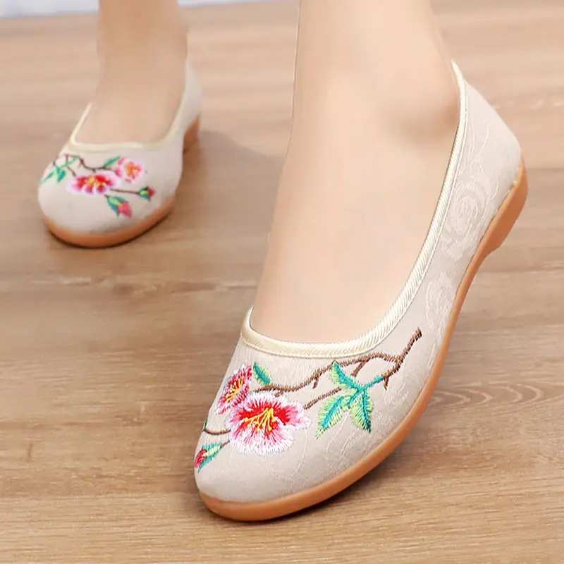 

spring and autumn summer casual women's flat shoes casual embroidery ladies shoes 2023