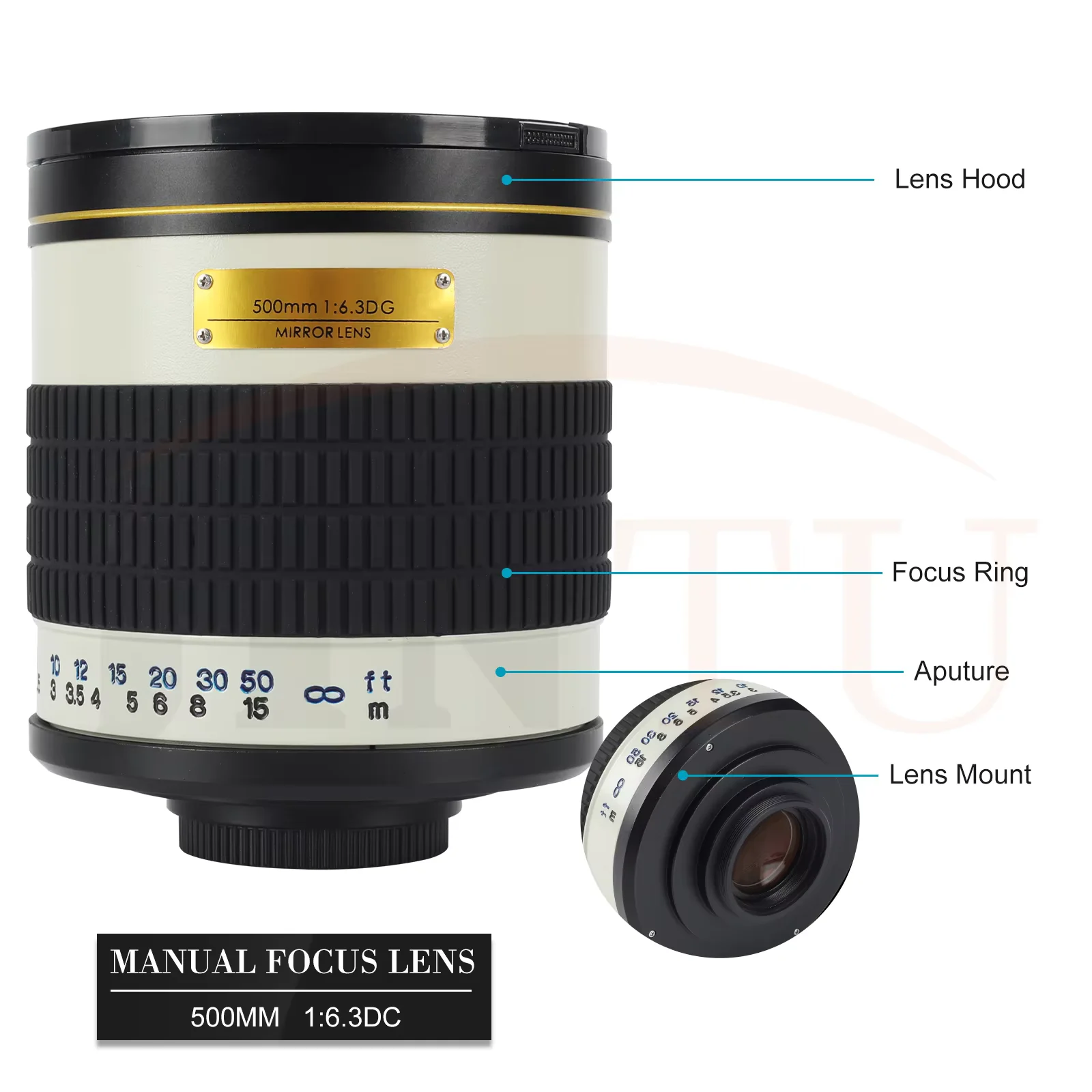 진투 500mm F/6.3 HD 전문가용 망원 수동 초점 렌즈 키트 (A-마운트  알파 DSLR 카메라용, 무료 T2 어댑터 포함)