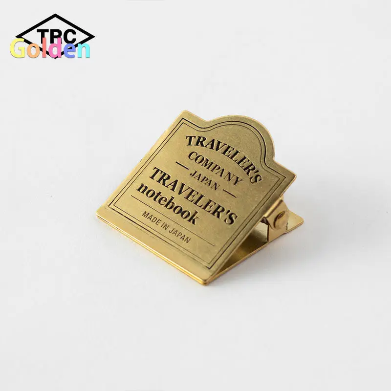 TRC 오리지널 빈티지 황동 클립 (여행자 노트북용) |   가죽 다이어리 메탈 홀더, 속지 정리용, 스티커 메모용