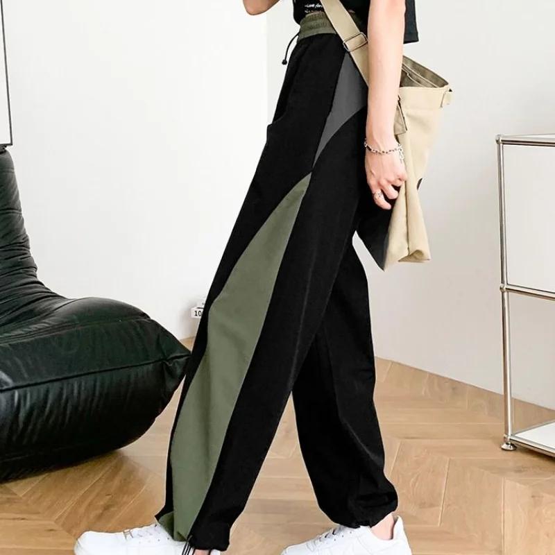 Casual Temperament Women's Clothing Autumn and Winter New Pocket Drawstring Solid Color High Waisted Wide Leg Straight Leg Pants