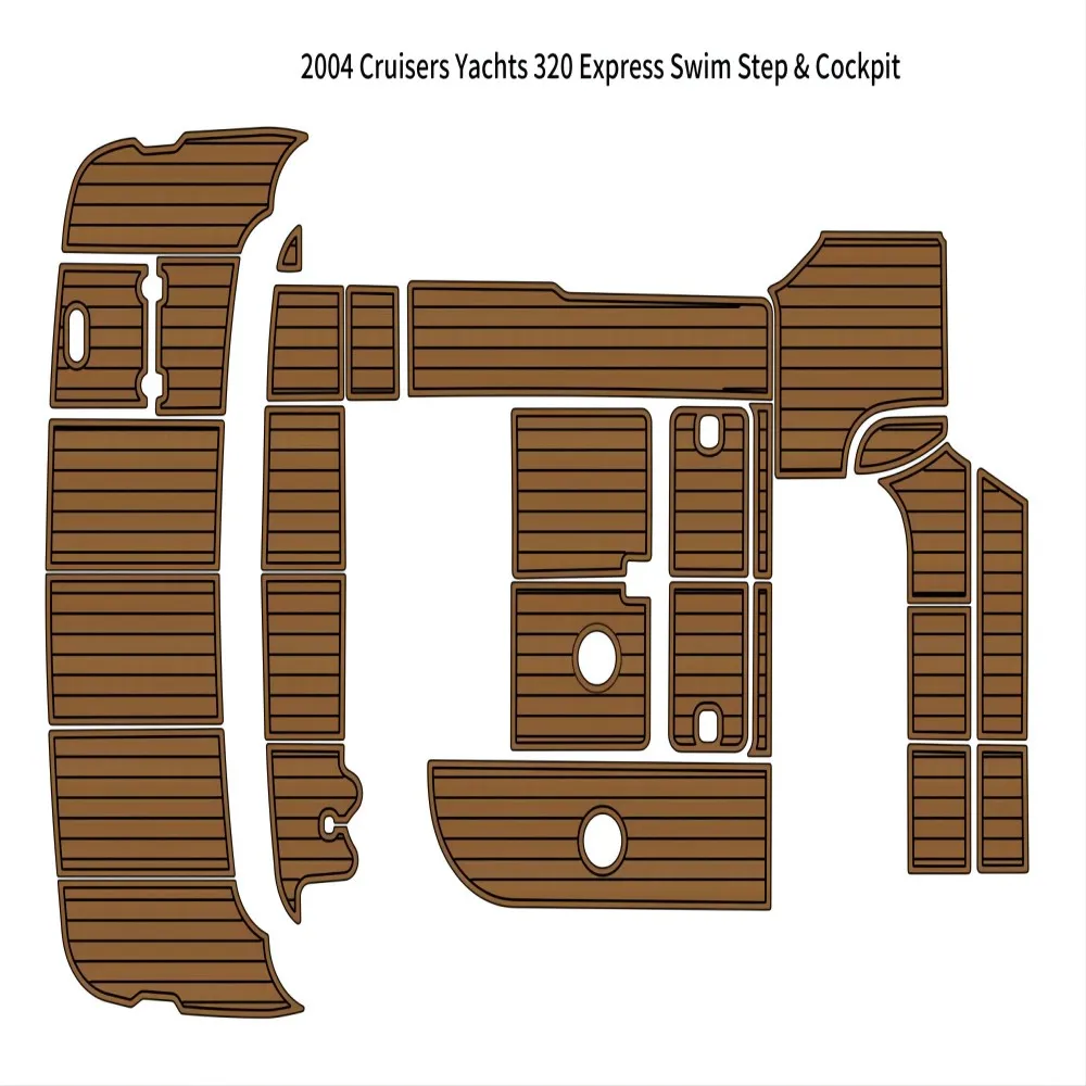 Quality 2004 Cruisers Yachts 320 Express Swim Platform Cockpit Pad Boat EVA Teak Floor