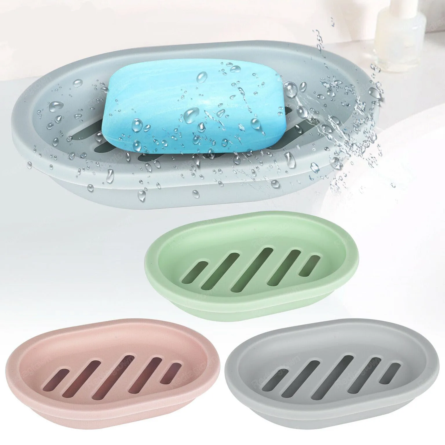 

Soap Holder Dish Bathroom Shower Storage Plate Stand Hollow Container Openwork Soap Dishes Drain Home