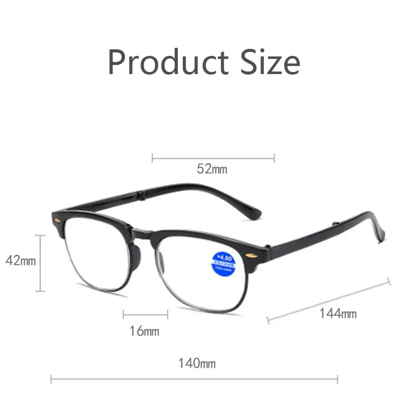 High Quality HD Lens Reading Glasses for Men Women Fashion Half Frame Presbyopia with Glasses Box Classical Folding Eyeglasses 6