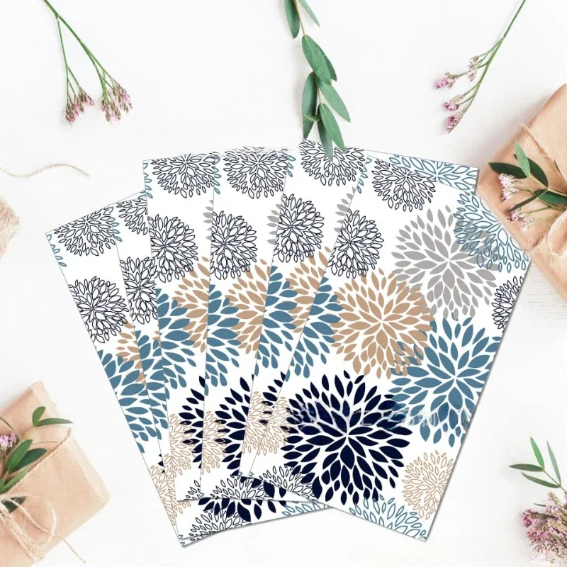 20pcs/Pac 33*40cm 2-Ply Blue Flower Baby Wedding Birthday Long Tissue Paper Party Decoration Paper Colored Placemats
