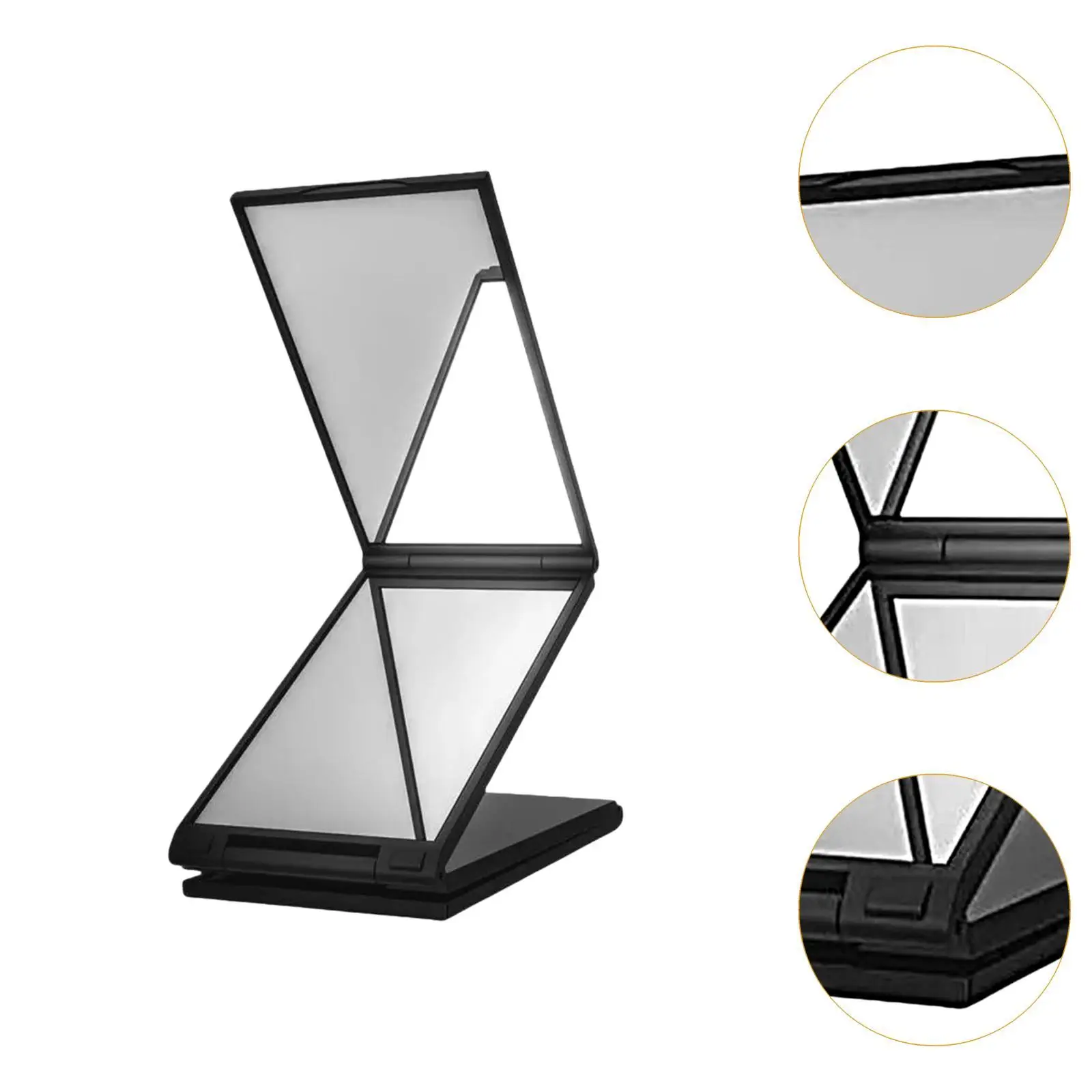 4 Way Mirror Fold Self Haircut Mirror Portable Four Sided for Vehicle Maintenance Hair Cuting Styling Men Women Grooming