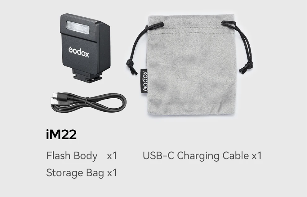 Godox IM20 IM22 Mini Flash Manual Flash for Various Camera Models 5 Output Level