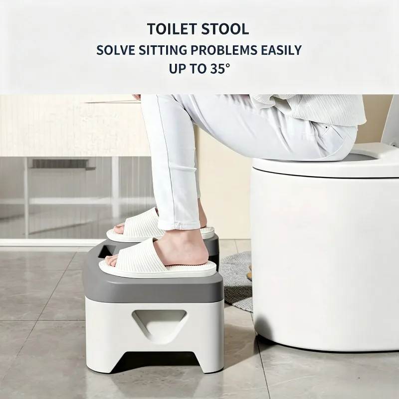 Ergonomic Non-Slip Bathroom Toilet Stool for Constipation Relief and Comfort