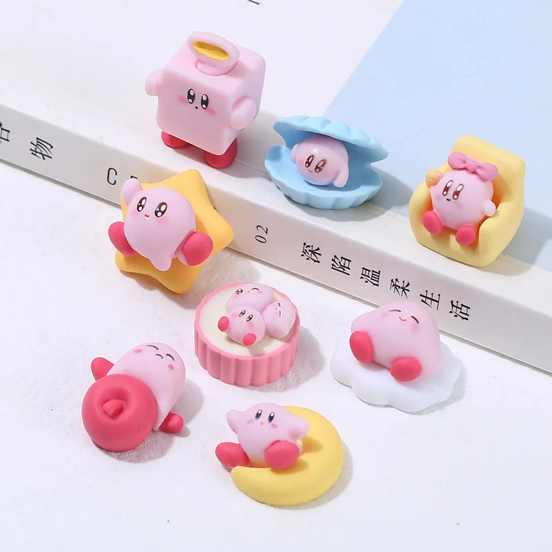 10pcs Kawaii Anime Star Kirby Resin Crafts Accessories Toy Animation Derivatives/peripheral