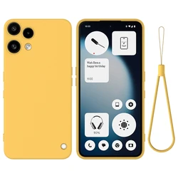 Premium Liquid Silicone Strap Case with Flocking Interior for Nothing Phone 3A Lite (Yellow)