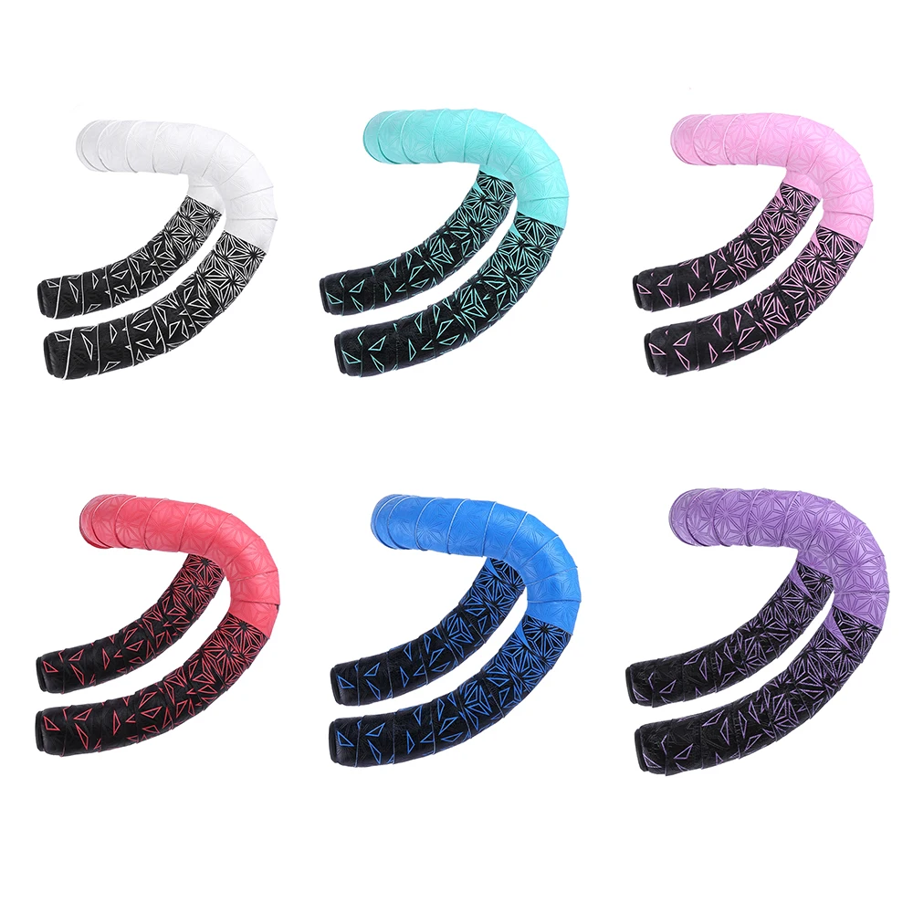 1 Pair Anti-Slip Road Bike Handlebar Tape w/ Bar End Plugs Shock Absorbing Sweat Handle Bar Belt Bicycle Rod Pole Strap Bartape bike handlebar tape,bicycle handlebar strap