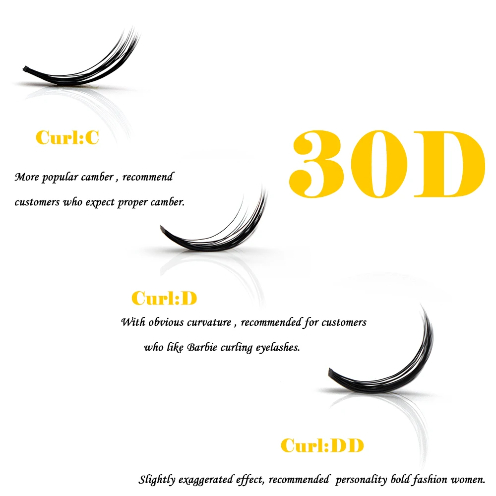 Description Picture 6 of item1CASE 0.07C 20D/30D Individual Eyelash Extension Makeup Grafting Cluser Eyelashes Natural Soft False Eye Lashes Cilia as SILK