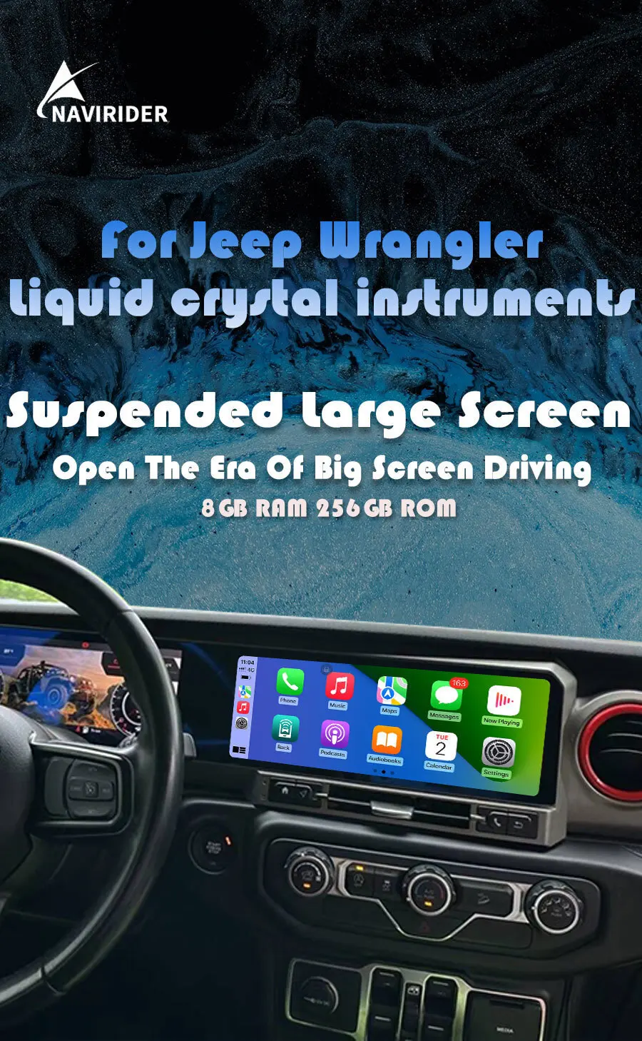 12.3inch+12.3inch Carplay Car Radio For JEEP WRANGLER 2018-2022 LCD Android Dual