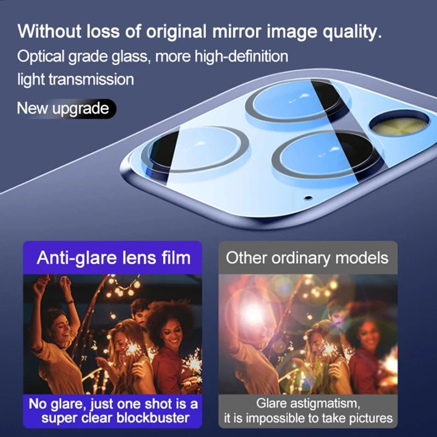 50Pcs Camera Tempered Glass For iPhone 11 12 Pro Max Mini Full Cover Lens Screen Protector For iPhone 13 Pro Max Protective Film