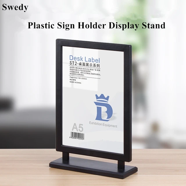 Sign Holder Wood Base Office Restaurants Store Menu Picture Frame Desktop  For Table Top Dual Use