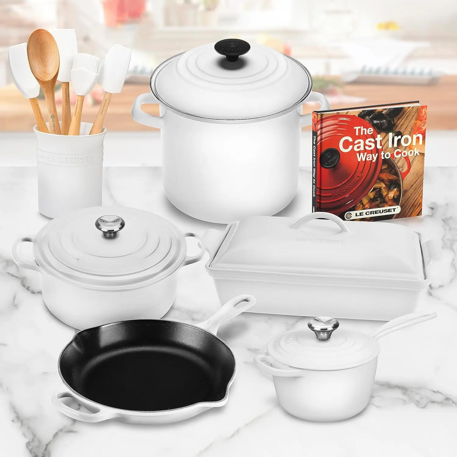 Cookware Sets 16 Piece Cookware Set Enameled cast iron cookware provides even heat distribution and superior heat retention
