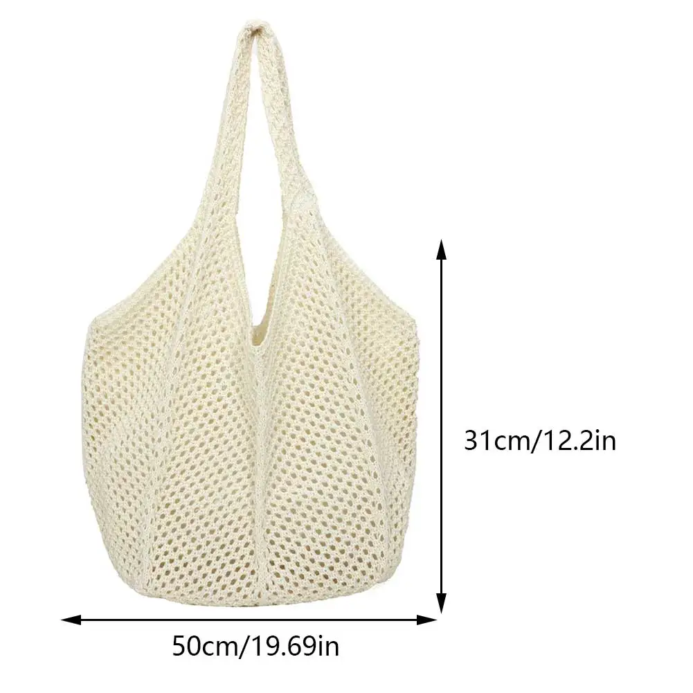 Fashion Knit Shoulder Bag Straw Bags for Women Summer Beach Tote Bag Raffia Aesthetic Totes Bohemian Boho Woven Crochet Handbag