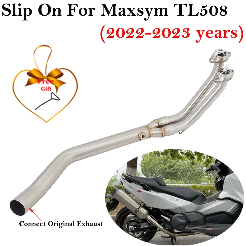 

Slip On For Maxsym TL508 TL 500 2022 2023 Motorcycle Exhaust Escape System Modify Front Middle Link Pipe Connection 51mm Muffler