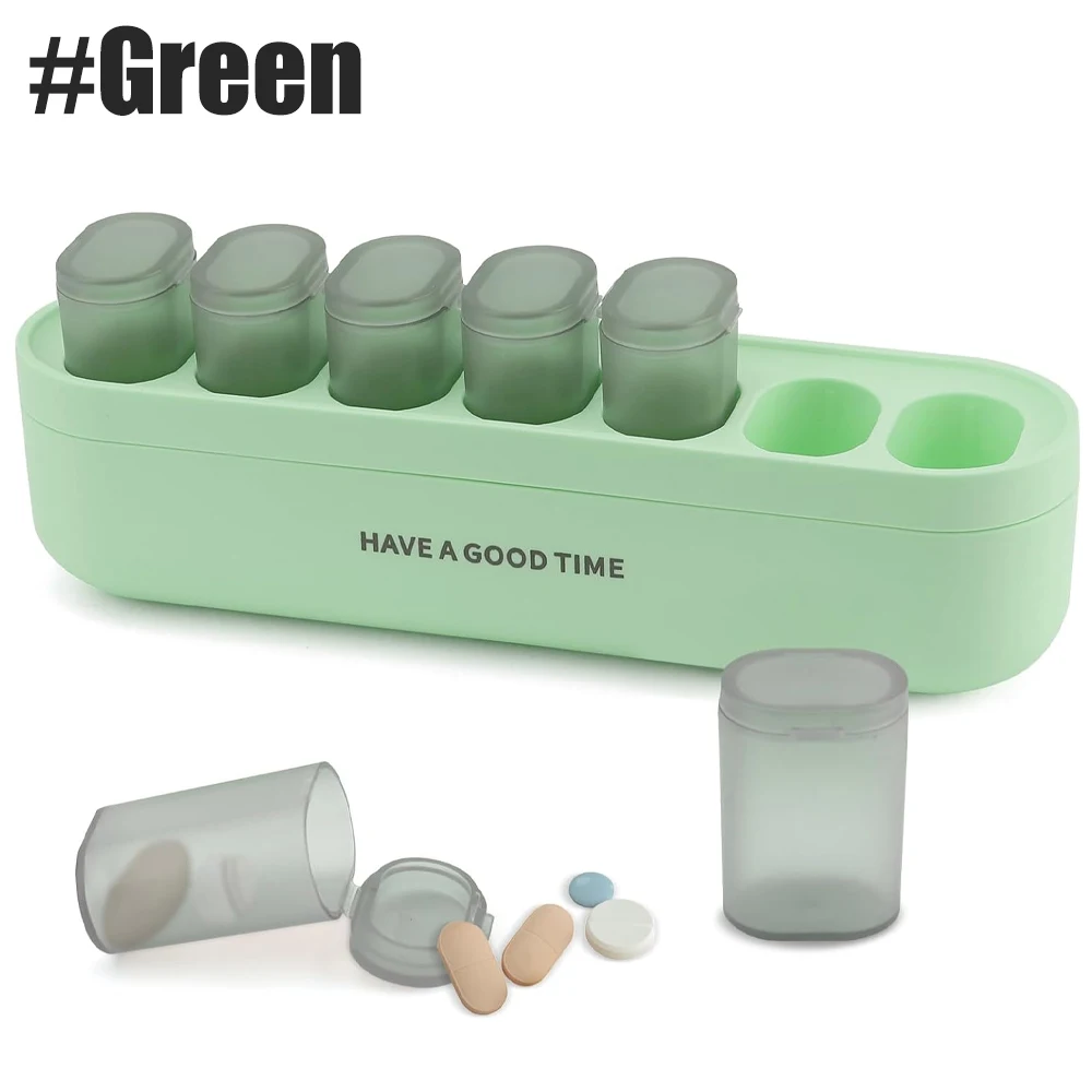 Portable Weekly Pill Organizer with 7-Compartment Storage