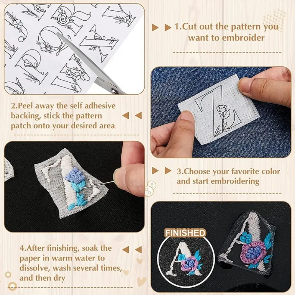 DIY Embroidery Dissolving Transfer Paper Stitching Stick Pattern