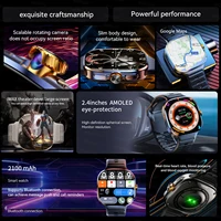 Montre connectée Android avec réseau 5G/4G complet, écran AMOLED de 2,4 pouces, appels indépendants, caméra, GPS, Wifi, Bluetooth, montre de sport 2