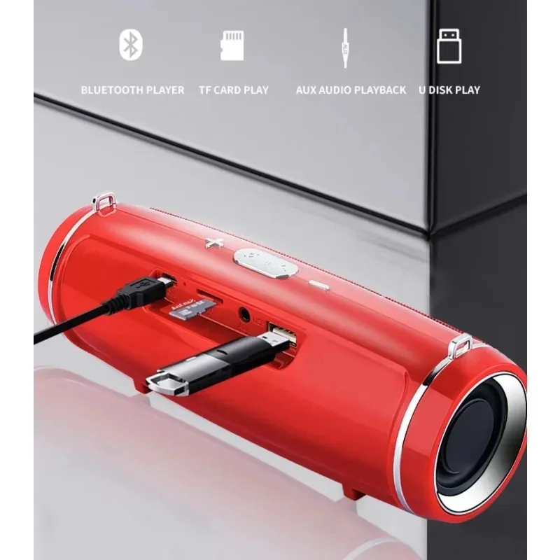 Mini Portable Wireless Bluetooth Speaker Outdoor Column Speaker Subwoofer Stereo Speaker Radio Card Audio System