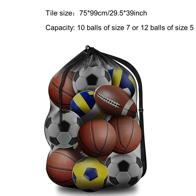 1PC 72 * 100CM Large Capacity Drawstring Drawstring Sports Bag Basketball Storage Mesh Volleyball Mesh Football Bags Accessories 4