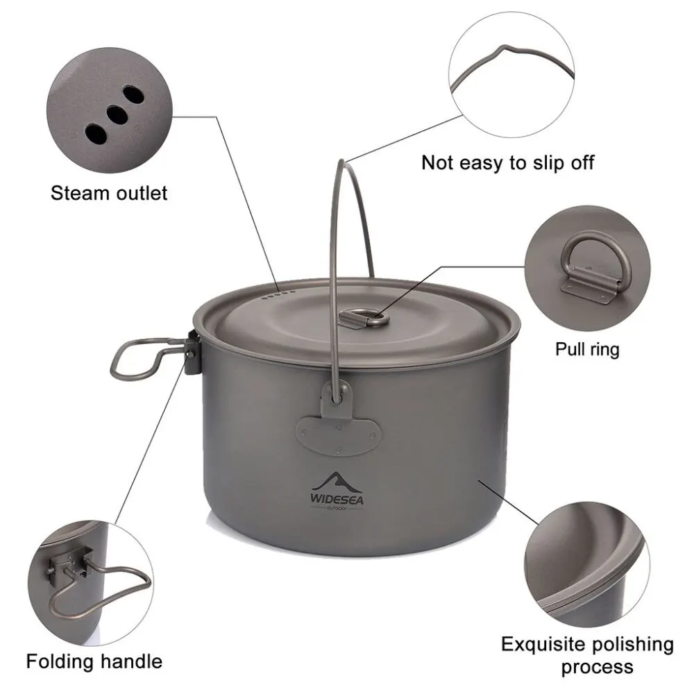 Camping Tableware Titanium Cookware Set 3