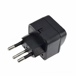Universal Travel Plug Adapter for Brazil - Type N 3 - Prong Grounded Charger (Black)