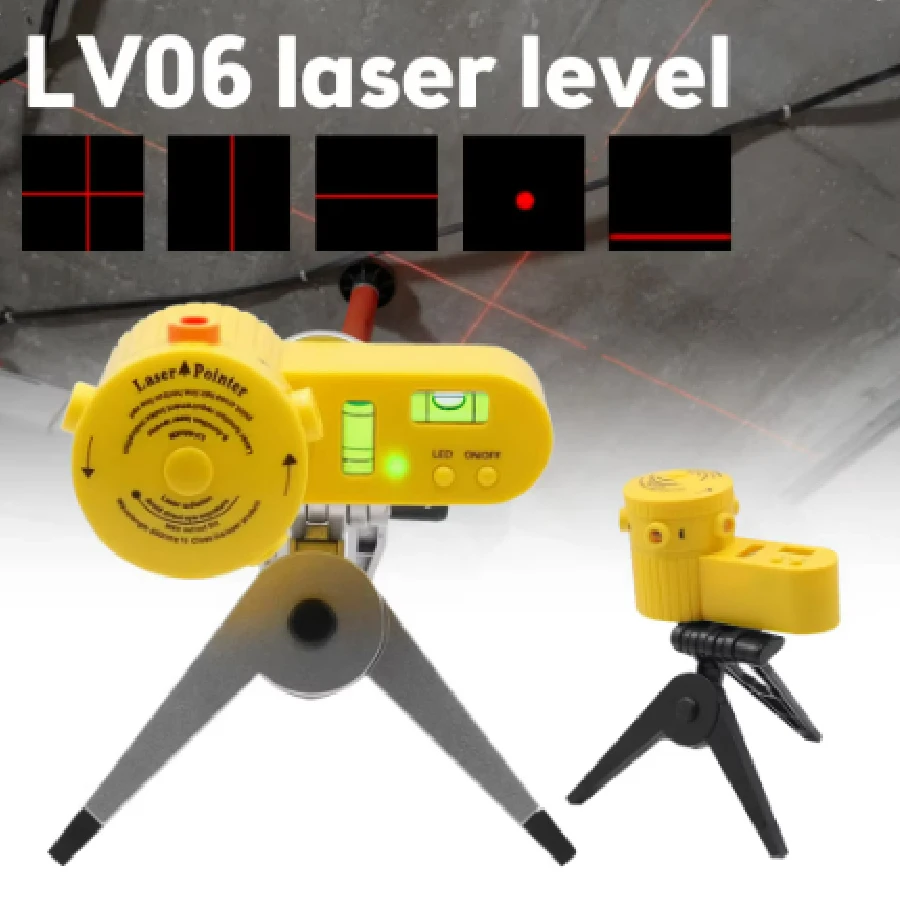 Nível a laser multifuncional 4 em 1, régua de nível doméstico, régua de medição a laser com tripé giratório, ferramentas de nível horizontal ertical