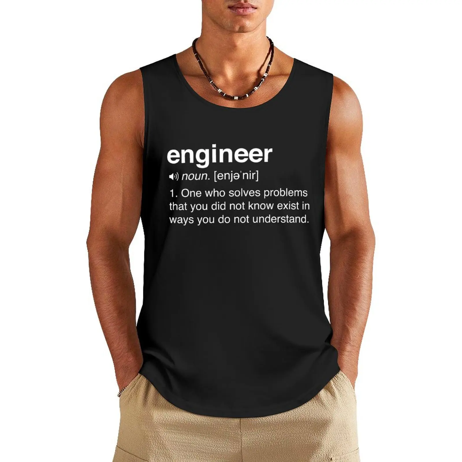 

Funny Engineer Definition Tank Top gym clothes man fitness Men's vest singlets for men