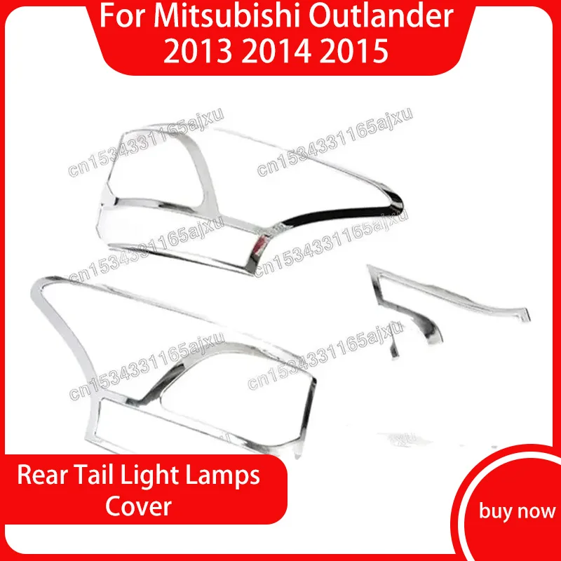 

For Mitsubishi Outlander 2013 2014 2015 ABS Chrome Rear Tail Light Lamps Cover Trim Taillight Stickers Car Styling Accessories