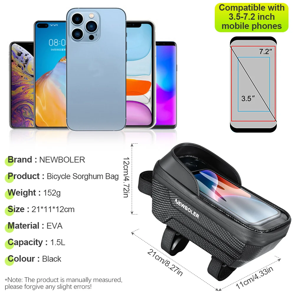 Waterproof Bicycle Top Tube Bag with Phone Case 2