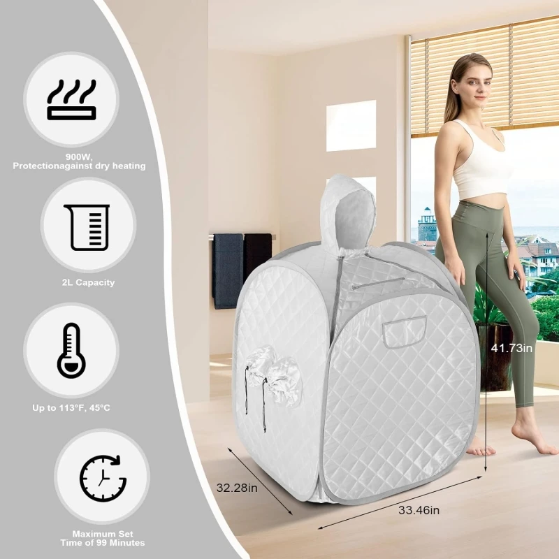 Portable Steam Sauna for Home Personal Full Body Spa for Relaxation Spa Tent with Hat Leg Spa Design 2L 900W Steam Generator 6
