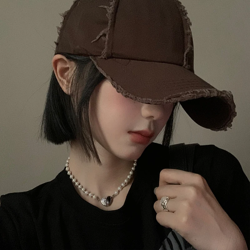 

Old Baseball Cap Women Men Spring Summer Sun Hat Kpop Japanese Deep Top Wide Brim Big Head Daily Hat Casquettette