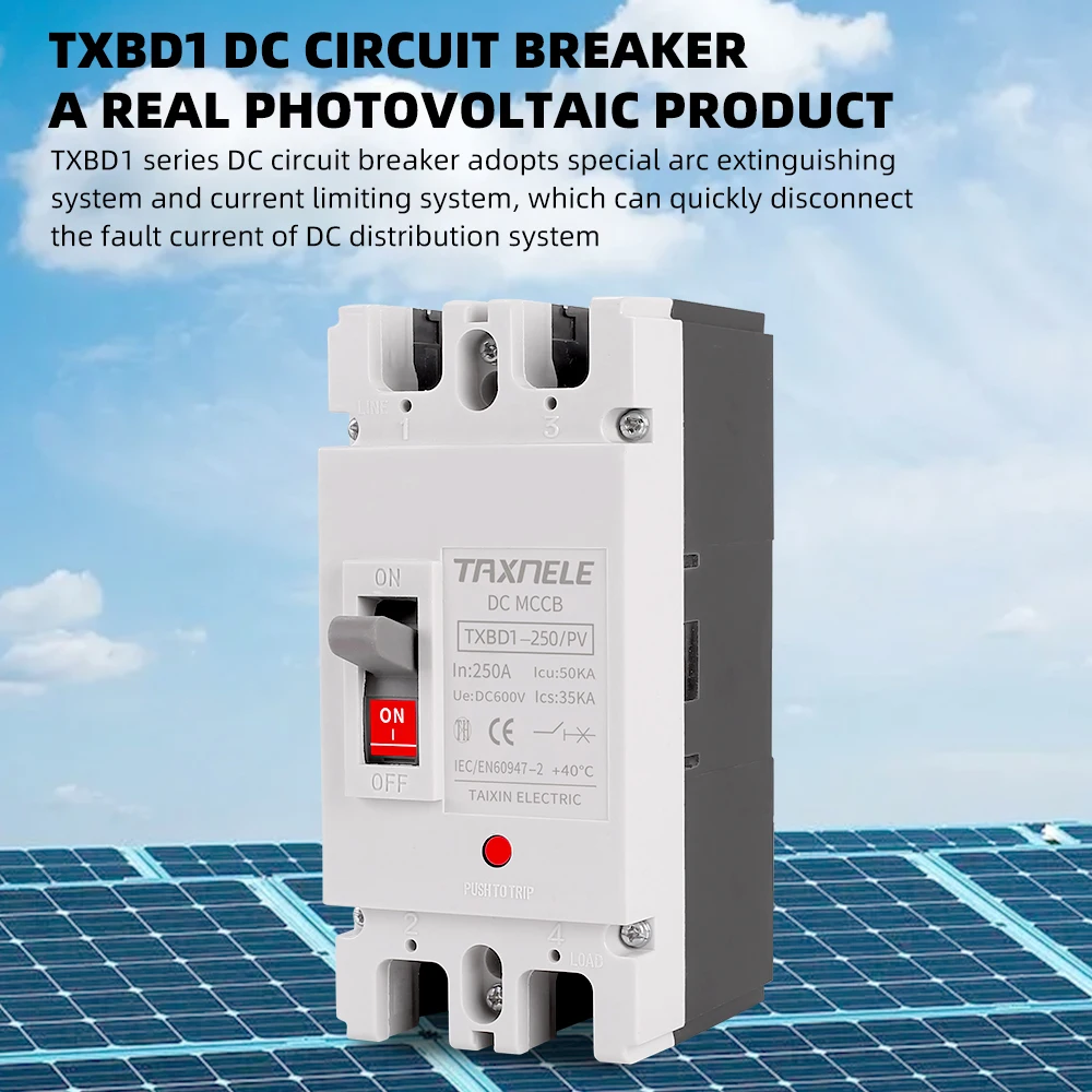 Solar Molded Case DC Circuit Breaker MCCB Overload Protection 150A 250A Battery Isolator