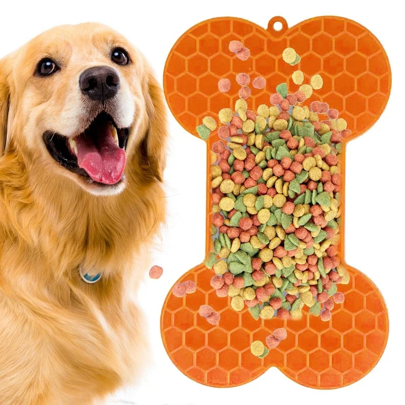 Title 4, Bone Shape Silicone Licking Pad Pet Dog Peanut ...