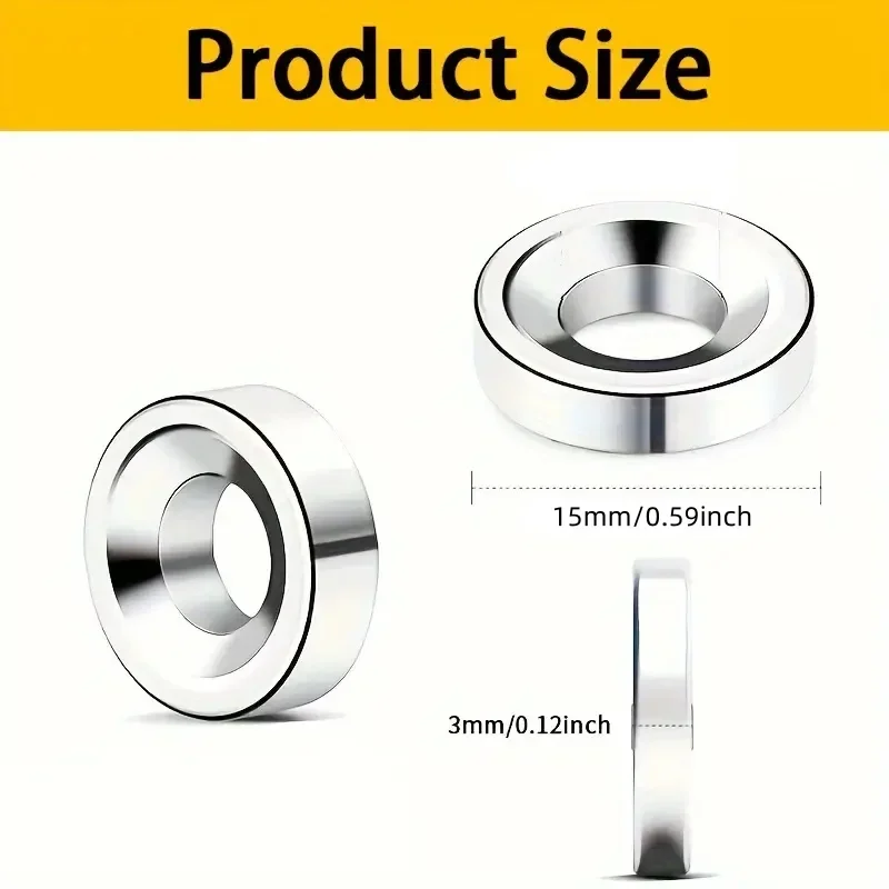 15x3/15x5/20x3mm-M4 Magnets with Holes,Small Rare Earth Magnets, Neodymium Disc Countersunk Hole Magnets for Refrigerator 3